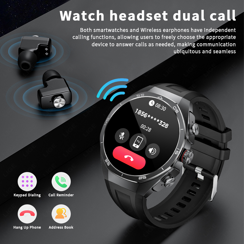 LIGE Smartwatch met hoofdtelef - Tws Earbuds Bluetooth 5.3 recensie en prijs