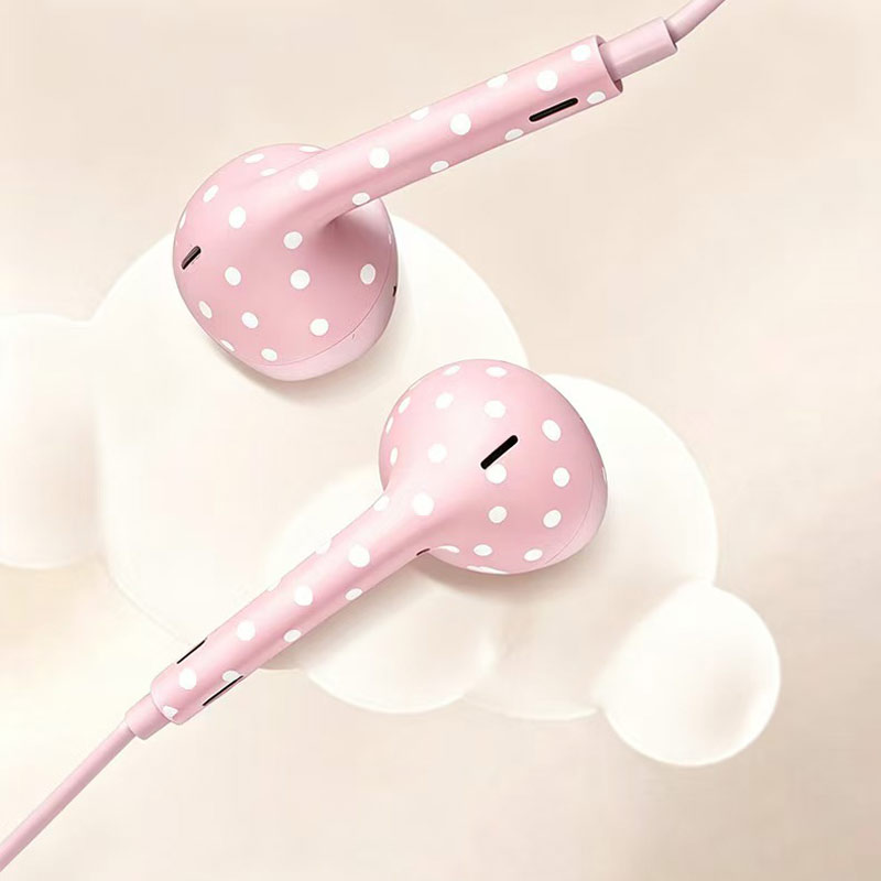 Leuke Polka Dot Type-C bedrade - Type C Wired Earphones With Mic recensie en prijs
